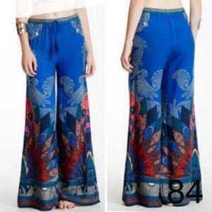 Flying Tomato Royal Blue Printed Wide-Leg Palazzo Pants